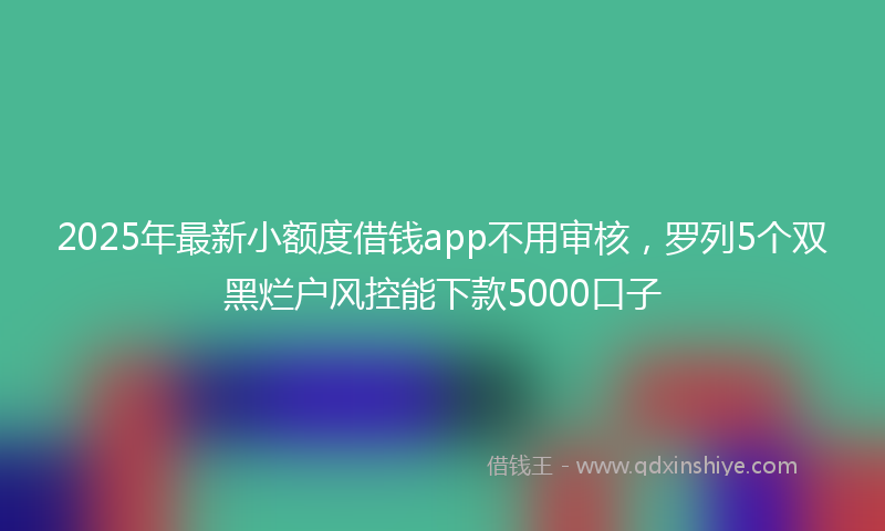 2025年最新小额度借钱app不用审核，罗列5个双黑烂户风控能下款5000口子