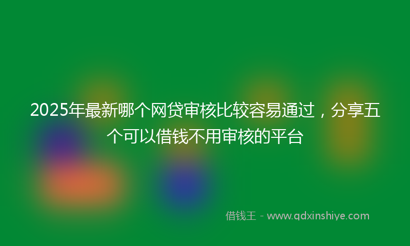 2025年最新哪个网贷审核比较容易通过，分享五个可以借钱不用审核的平台