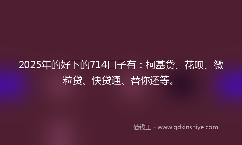 2025年的好下的714口子有：柯基贷、花呗、微粒贷、快贷通、替你还等。