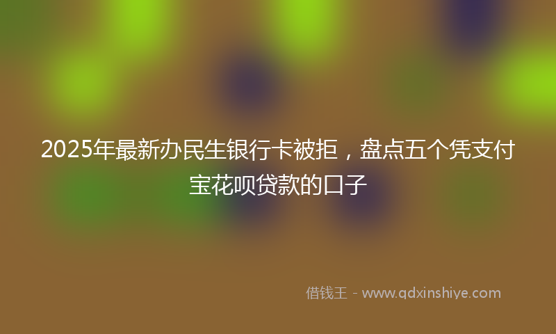 2025年最新办民生银行卡被拒，盘点五个凭支付宝花呗贷款的口子