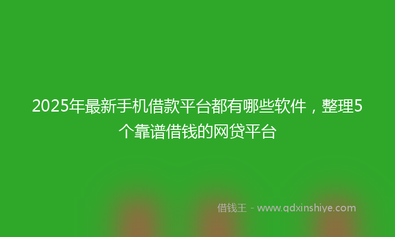 2025年最新手机借款平台都有哪些软件，整理5个靠谱借钱的网贷平台