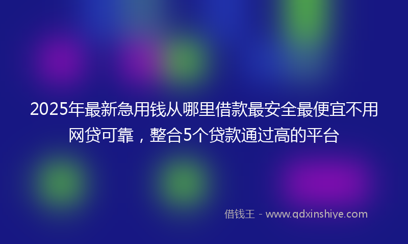 2025年最新急用钱从哪里借款最安全最便宜不用网贷可靠，整合5个贷款通过高的平台