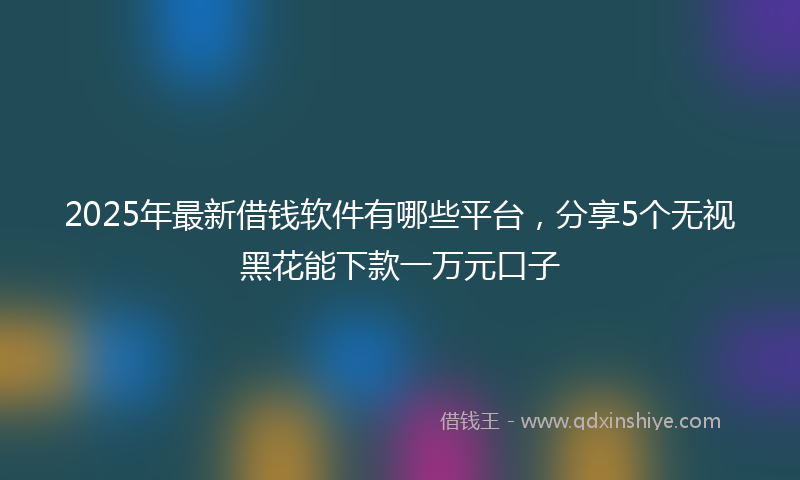 2025年最新借钱软件有哪些平台，分享5个无视黑花能下款一万元口子
