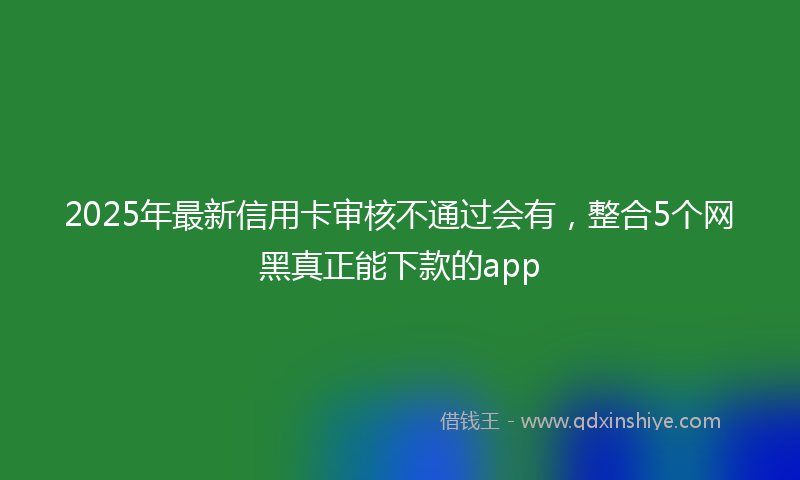 2025年最新信用卡审核不通过会有，整合5个网黑真正能下款的app