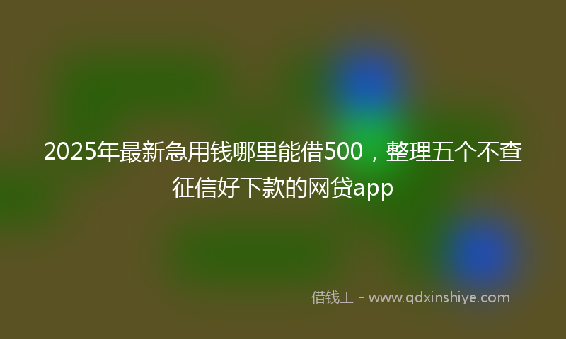 2025年最新急用钱哪里能借500，整理五个不查征信好下款的网贷app