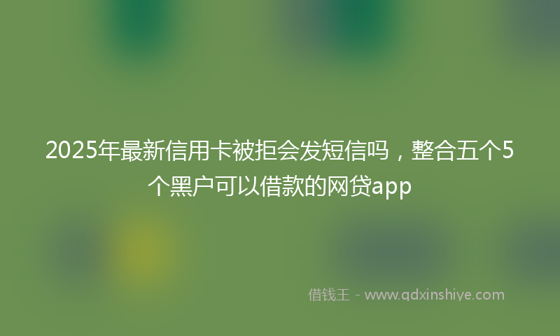 2025年最新信用卡被拒会发短信吗，整合五个5个黑户可以借款的网贷app