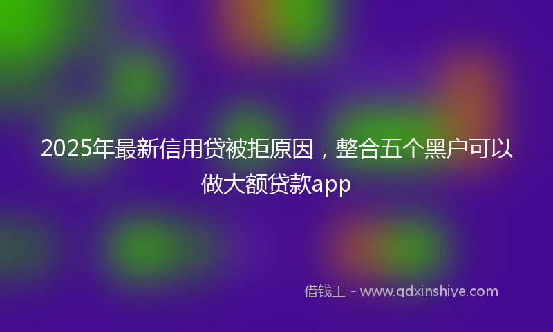 2025年最新信用贷被拒原因，整合五个黑户可以做大额贷款app