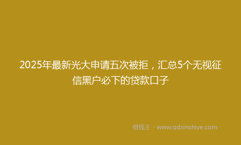2025年最新光大申请五次被拒，汇总5个无视征信黑户必下的贷款口子
