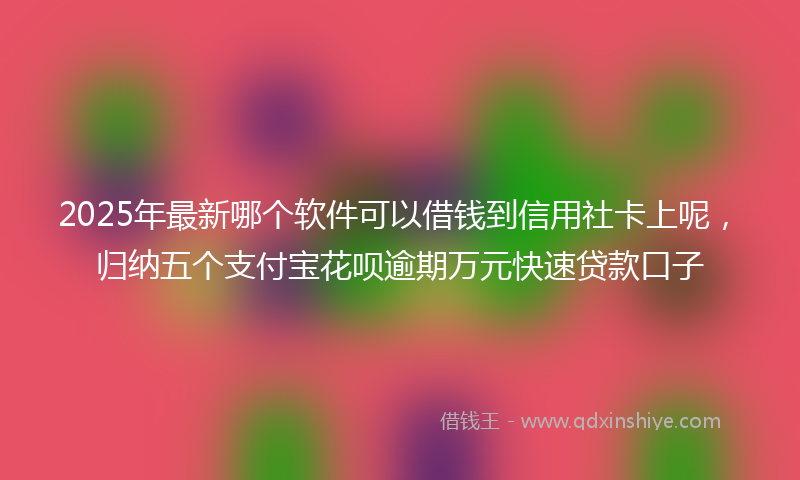 2025年最新哪个软件可以借钱到信用社卡上呢，归纳五个支付宝花呗逾期万元快速贷款口子