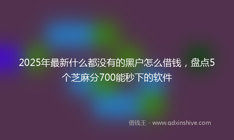 2025年最新什么都没有的黑户怎么借钱，盘点5个芝麻分700能秒下的软件