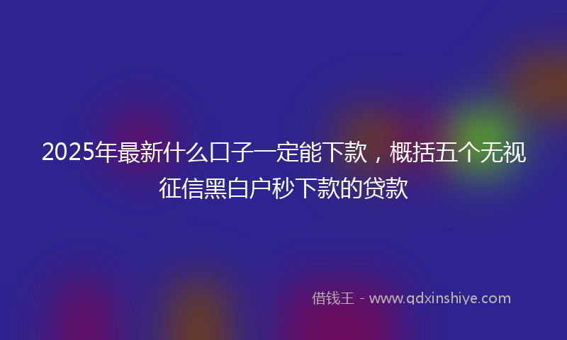 2025年最新什么口子一定能下款，概括五个无视征信黑白户秒下款的贷款