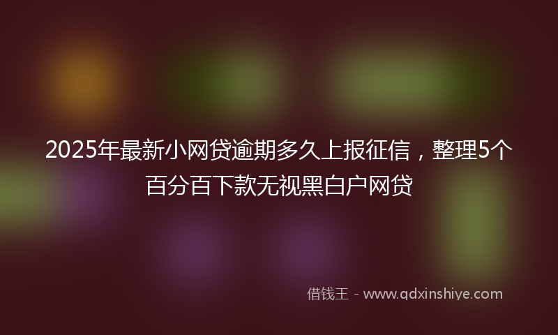2025年最新小网贷逾期多久上报征信，整理5个百分百下款无视黑白户网贷