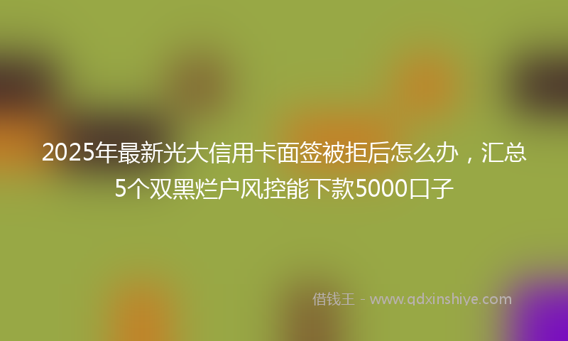 2025年最新光大信用卡面签被拒后怎么办，汇总5个双黑烂户风控能下款5000口子
