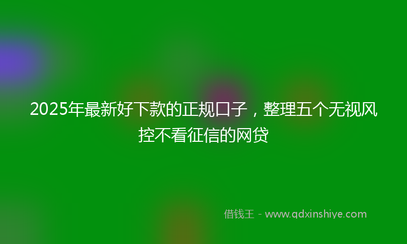 2025年最新好下款的正规口子，整理五个无视风控不看征信的网贷