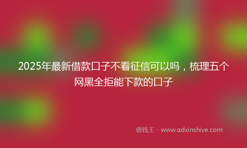 2025年最新借款口子不看征信可以吗，梳理五个网黑全拒能下款的口子