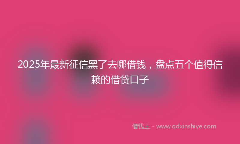 2025年最新征信黑了去哪借钱，盘点五个值得信赖的借贷口子