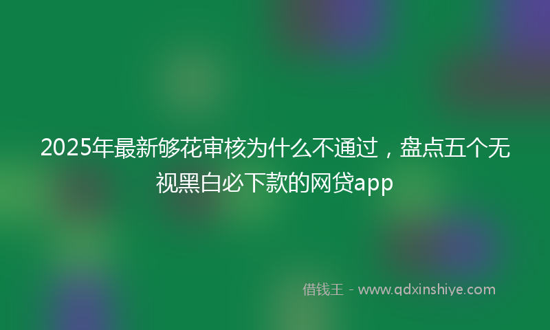 2025年最新够花审核为什么不通过，盘点五个无视黑白必下款的网贷app