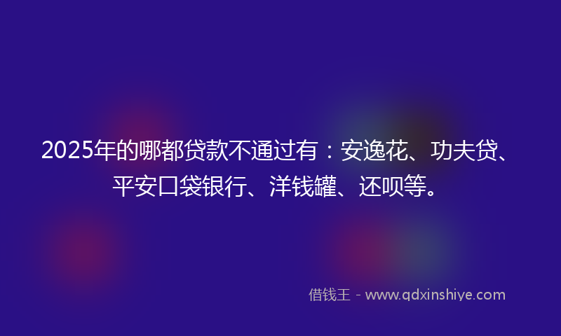 2025年的哪都贷款不通过有：安逸花、功夫贷、平安口袋银行、洋钱罐、还呗等。