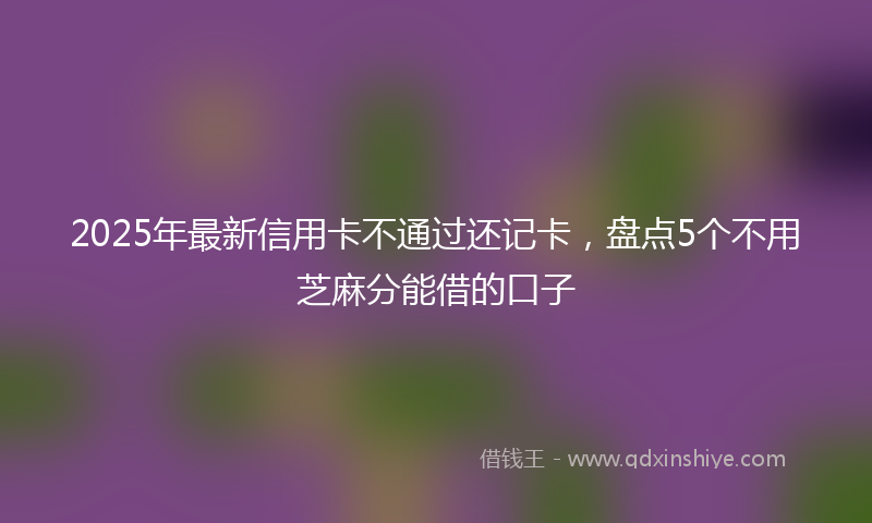2025年最新信用卡不通过还记卡，盘点5个不用芝麻分能借的口子