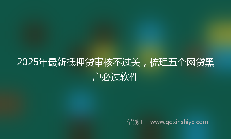 2025年最新抵押贷审核不过关，梳理五个网贷黑户必过软件