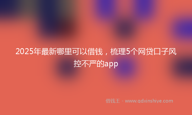 2025年最新哪里可以借钱，梳理5个网贷口子风控不严的app