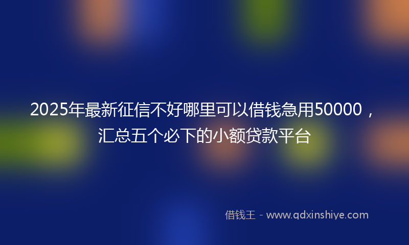 2025年最新征信不好哪里可以借钱急用50000，汇总五个必下的小额贷款平台