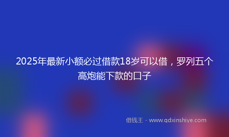 2025年最新小额必过借款18岁可以借，罗列五个高炮能下款的口子