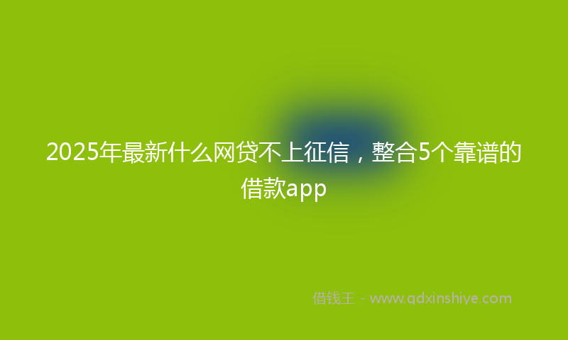 2025年最新什么网贷不上征信，整合5个靠谱的借款app