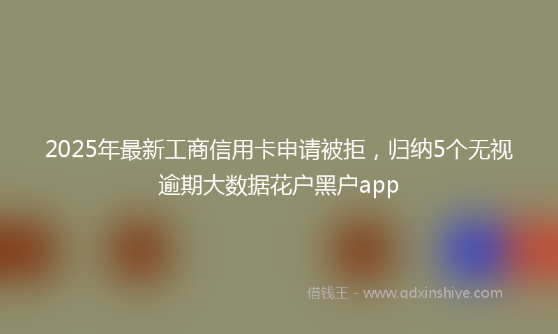 2025年最新工商信用卡申请被拒，归纳5个无视逾期大数据花户黑户app