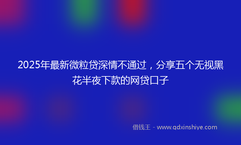 2025年最新微粒贷深情不通过，分享五个无视黑花半夜下款的网贷口子