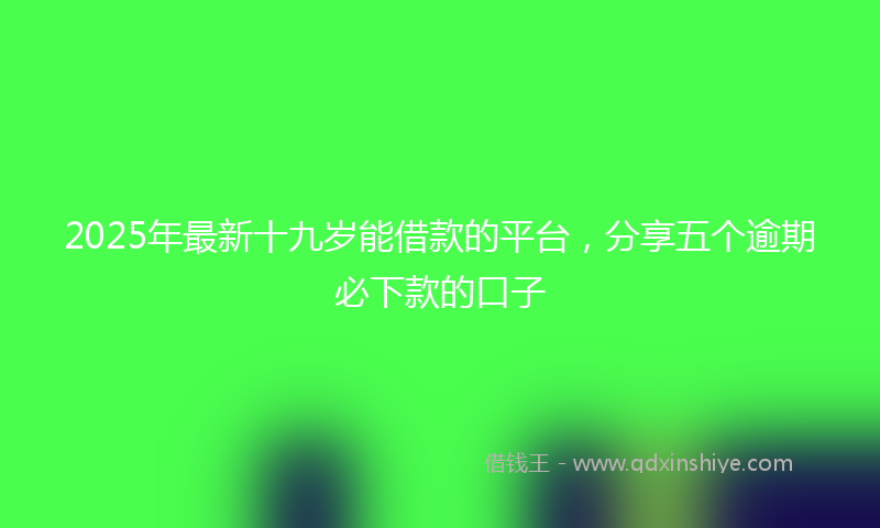 2025年最新十九岁能借款的平台，分享五个逾期必下款的口子