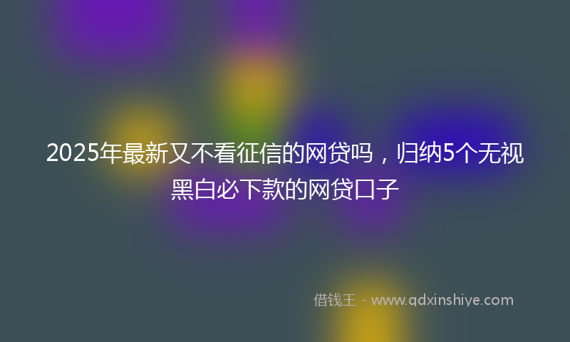 2025年最新又不看征信的网贷吗，归纳5个无视黑白必下款的网贷口子