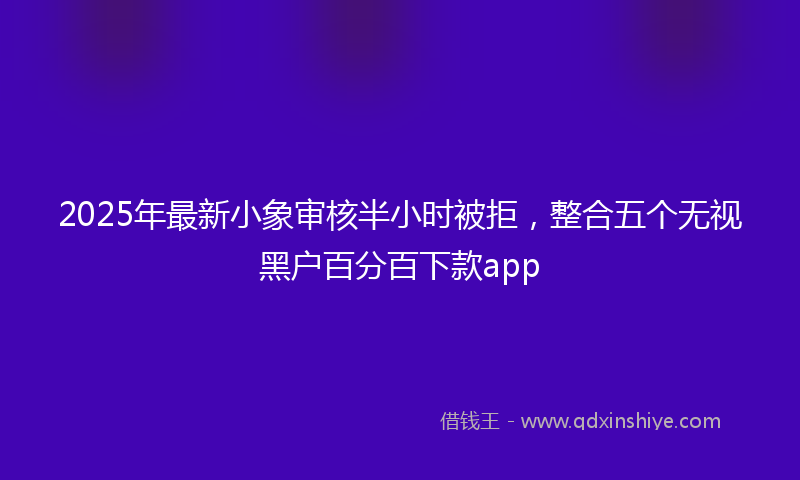 2025年最新小象审核半小时被拒，整合五个无视黑户百分百下款app