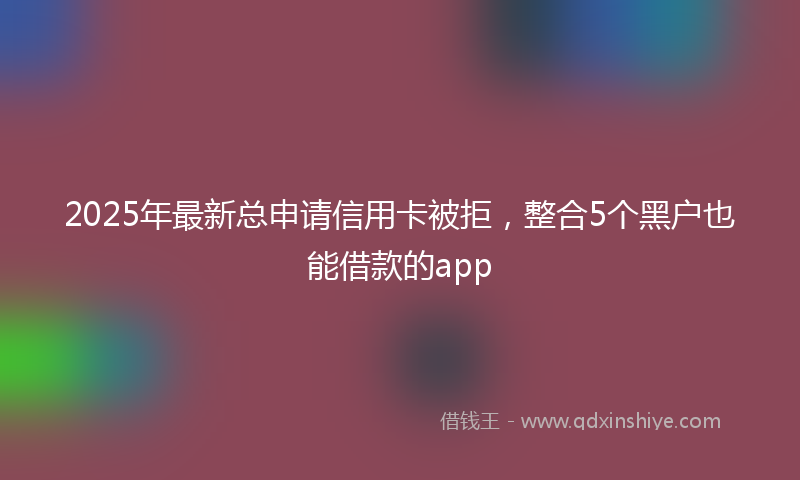 2025年最新总申请信用卡被拒，整合5个黑户也能借款的app
