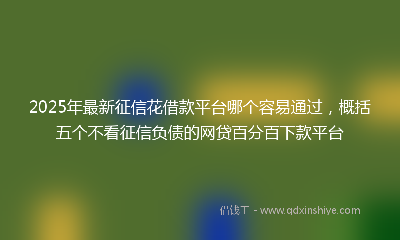 2025年最新征信花借款平台哪个容易通过，概括五个不看征信负债的网贷百分百下款平台
