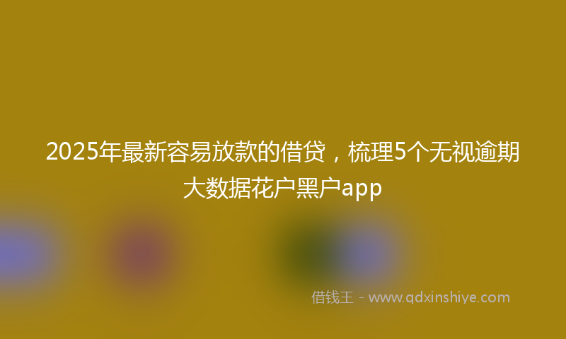 2025年最新容易放款的借贷，梳理5个无视逾期大数据花户黑户app
