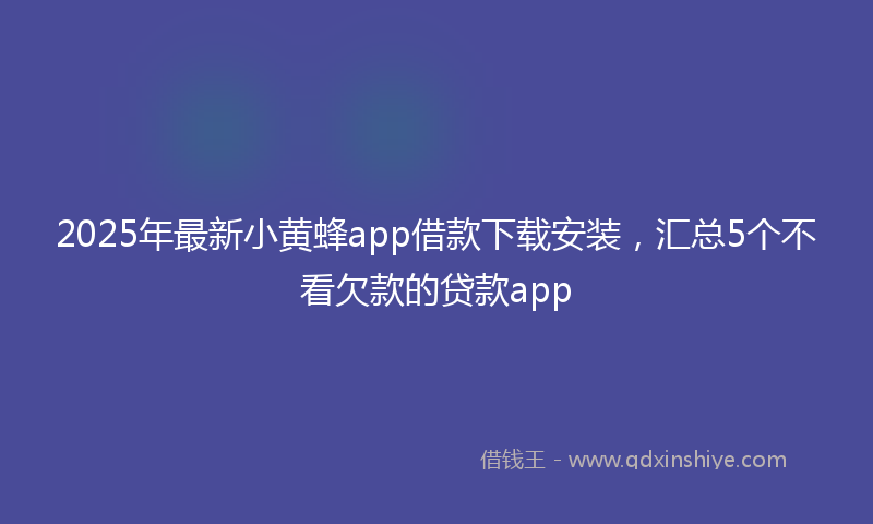2025年最新小黄蜂app借款下载安装，汇总5个不看欠款的贷款app