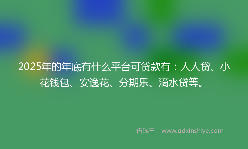2025年的年底有什么平台可贷款有：人人贷、小花钱包、安逸花、分期乐、滴水贷等。