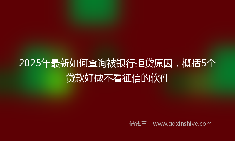 2025年最新如何查询被银行拒贷原因，概括5个贷款好做不看征信的软件
