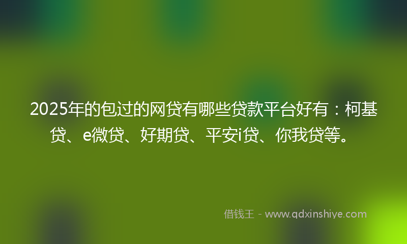 2025年的包过的网贷有哪些贷款平台好有：柯基贷、e微贷、好期贷、平安i贷、你我贷等。