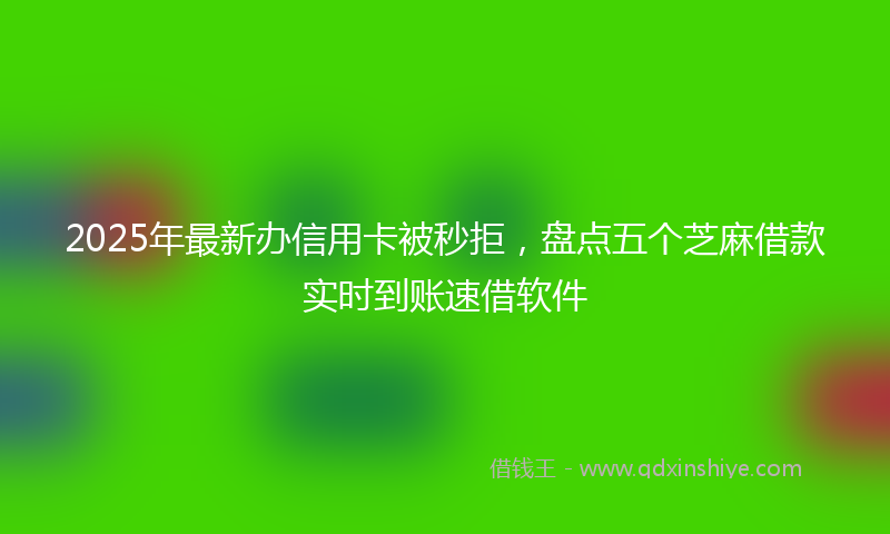 2025年最新办信用卡被秒拒，盘点五个芝麻借款实时到账速借软件