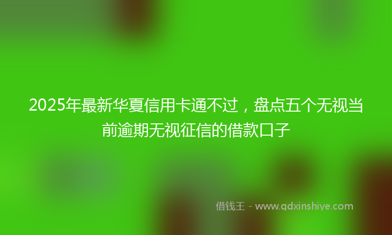 2025年最新华夏信用卡通不过，盘点五个无视当前逾期无视征信的借款口子