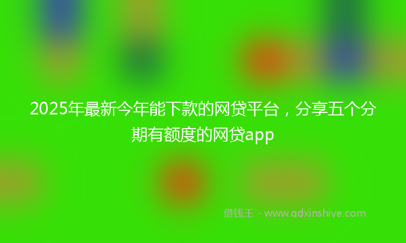 2025年最新今年能下款的网贷平台，分享五个分期有额度的网贷app