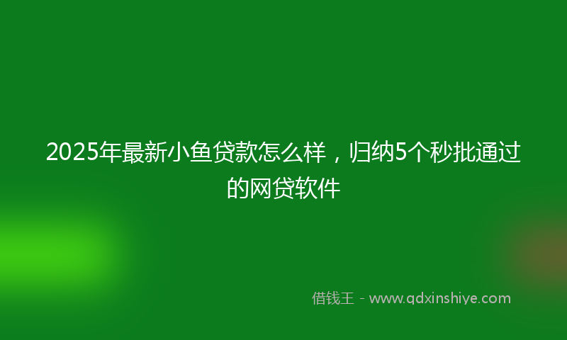 2025年最新小鱼贷款怎么样，归纳5个秒批通过的网贷软件