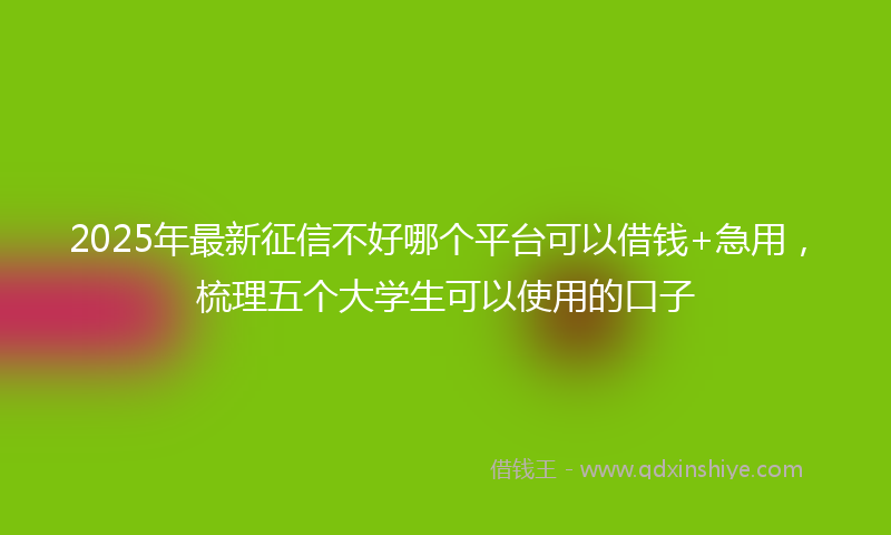 2025年最新征信不好哪个平台可以借钱+急用，梳理五个大学生可以使用的口子