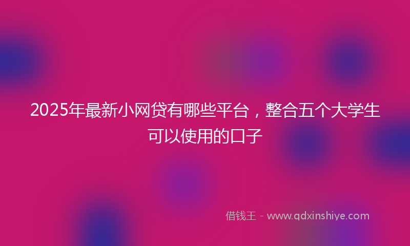 2025年最新小网贷有哪些平台，整合五个大学生可以使用的口子