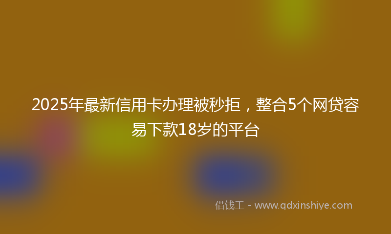 2025年最新信用卡办理被秒拒，整合5个网贷容易下款18岁的平台