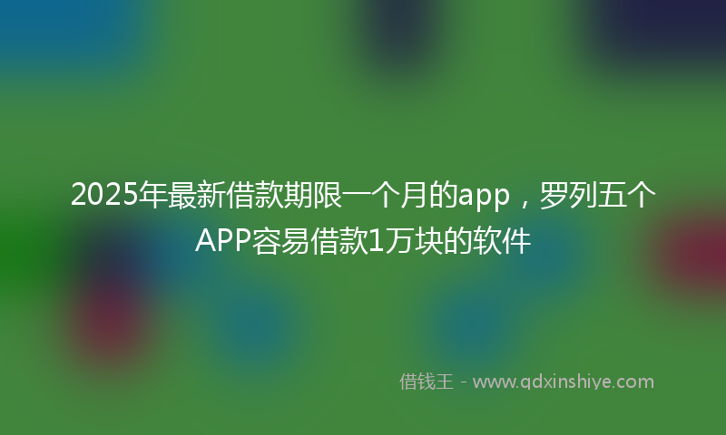 2025年最新借款期限一个月的app，罗列五个APP容易借款1万块的软件