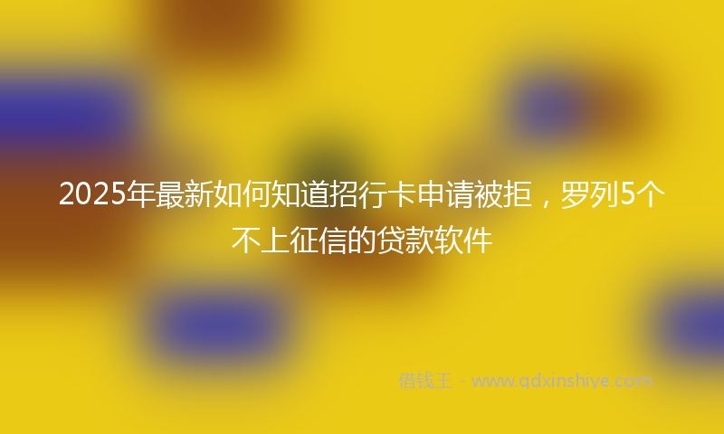 2025年最新如何知道招行卡申请被拒，罗列5个不上征信的贷款软件