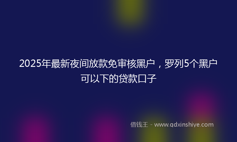 2025年最新夜间放款免审核黑户，罗列5个黑户可以下的贷款口子